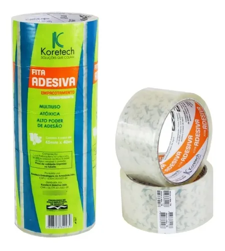 Kit Pacote 5 Fitas Adesiva Transparente Larga P/ Embalagens