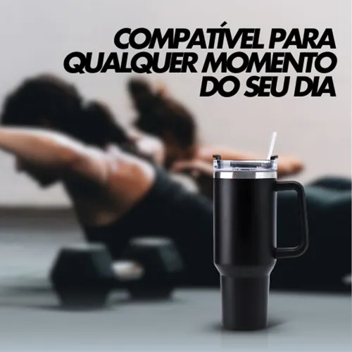Caneca Térmica Copo 1200ml Quente Frio C/ Canudo E Tampa