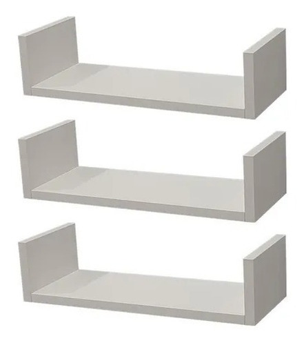  Kit 3 Prateleiras 70x15 U Livro Mdf Grátis Suporte 70153u