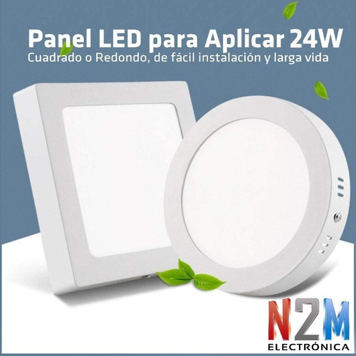 Plafon Led Spot Cuadrado 24w Aplicar Panel Marco Blanco Full