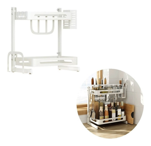 Rack Estante Organizador Multi Función 2 Niv Metal Cocina