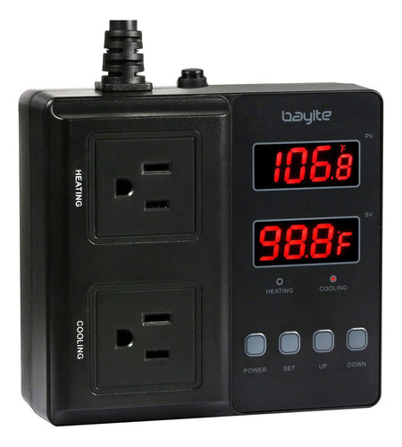 Controlador De Temperatura Bayite Btc211 De 1650 W Con Doble