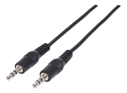 Imagen 1 de 10 de Cable Auxiliar Audio Macho Plug 3,5 1.8m Manhattan Backup