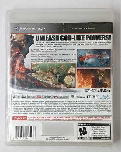 Prototype 2 Playstation 3 Ps3 Rtrmx Vj (Usado)