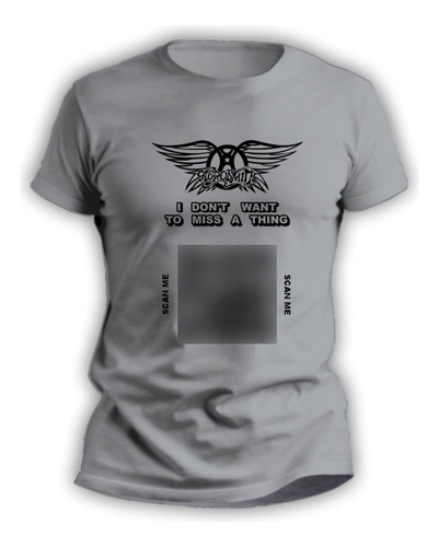 Remera Hombre Mujer Rock Personalizado Qr De Aerosmith- 3131