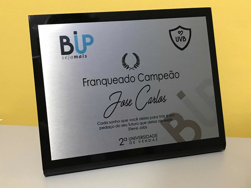 Imagem 3 de 5 de Placa De Homenagem Inox Com Acrílico