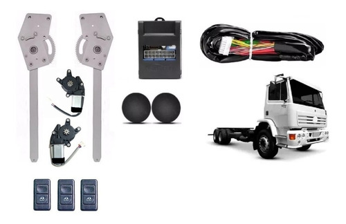 Kit Vidro Eletrico Caminhão Mb 1720 2001 Em Diante 12v