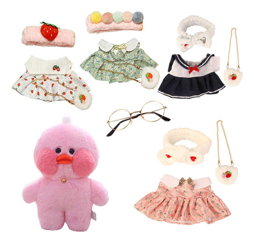 Ea Pato De Peluche Lalafanfan, 4 Piezas, Accesorios De Ropa