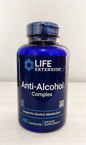 Antialcohol, 60 cápsulas, antialcohol, sabor sin sabor Life Extension