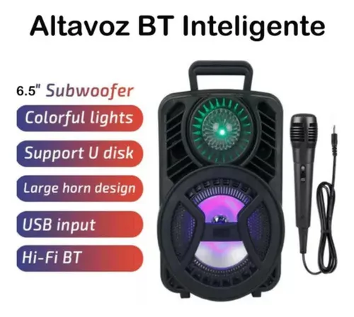 Bocina Bluetooth Portátil, Discoteca Rgb Luz