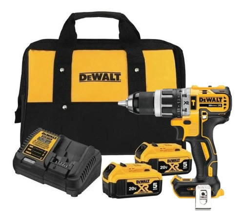 Furadeira Dewalt Dcd796 20v + 2 Bateria 5ah + Carreg + Bolsa