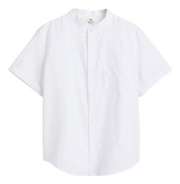 Camisa Blanca H&m Cuello Mao