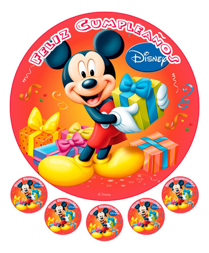 Lamina Comestible Mickey - Circulo 20 Cm- Azucar