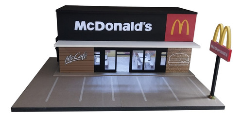 Diorama 1/64 Modelo Mc Donalds Com Luz Maquete Cenario Fotos