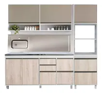 Comprar Combo Bajo Mesada Sorrento 160 Cm Ricchezze + Alacena + Torre Portahorno +mesada Johnson Acero Inoxidable
