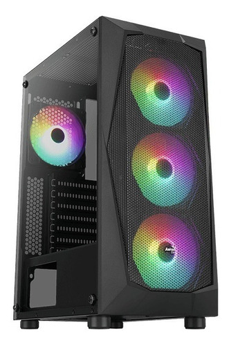 Aerocool Falcon Caja Atx  Gamer Rgb 4 Fans Argb Vidrio