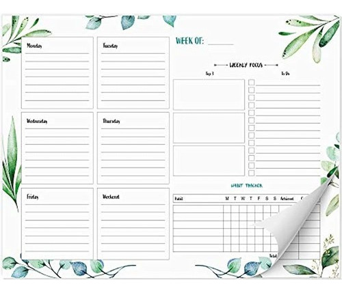 Planificador Semanal Estético Y Rastreador De Hábitos  L