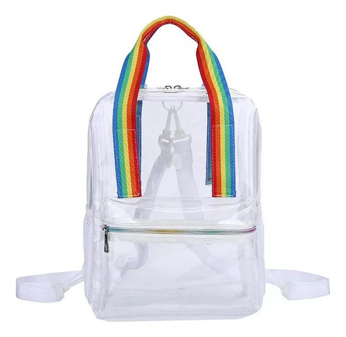 Mochila De Pvc Bolso De Escuela Transparente De Arco Iris