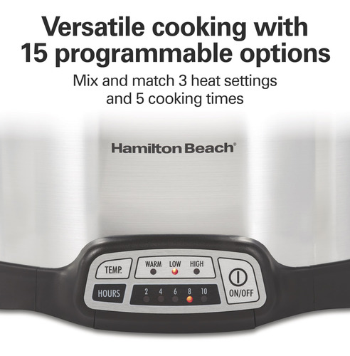 Olla De Cocción Lenta Hamilton Beach, 4 Litros, Programable,