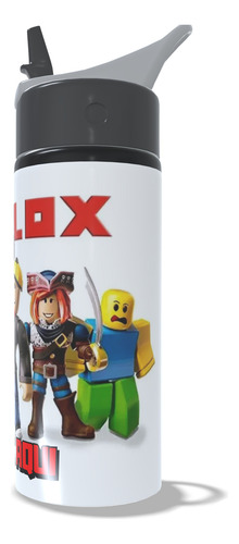 Garrafa De Alumínio Roblox Com Nome Personalizado Cinza-escuro