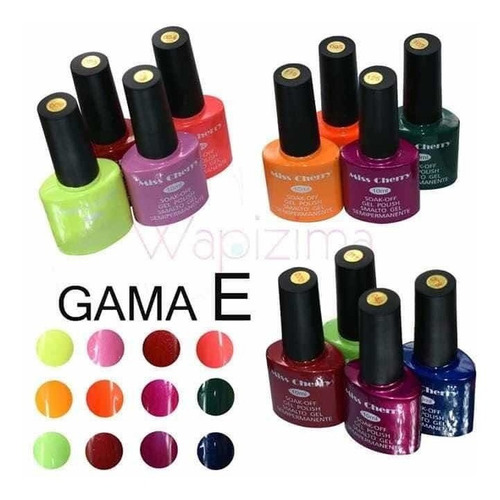 Imagen 6 de 9 de Gel Uv/led Miss Cherry Gama E 10ml Gel Semipermanente C/12pz