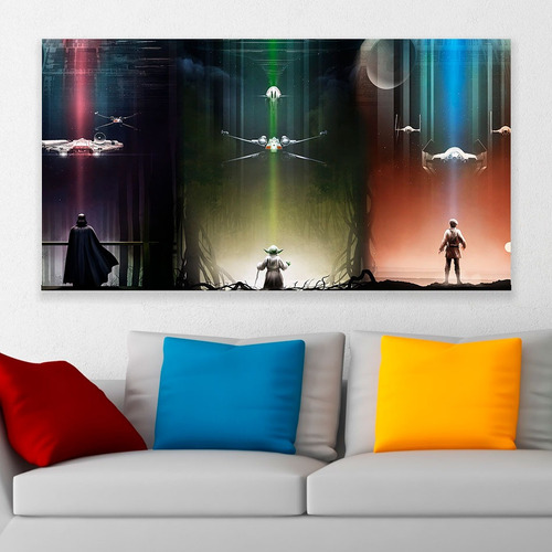 Cuadro Decorativo Star Wars Trilogia Art 80x50cm