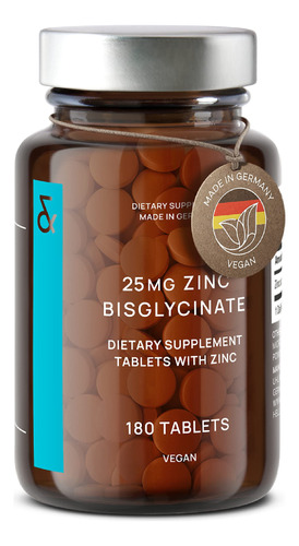 Zinc 25mg Certificado Vegano | 180 Tabletas (suministro De 6