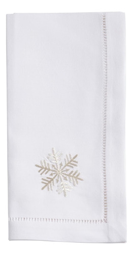 Snowy Delight Embroidered Napkin (set Of 6)