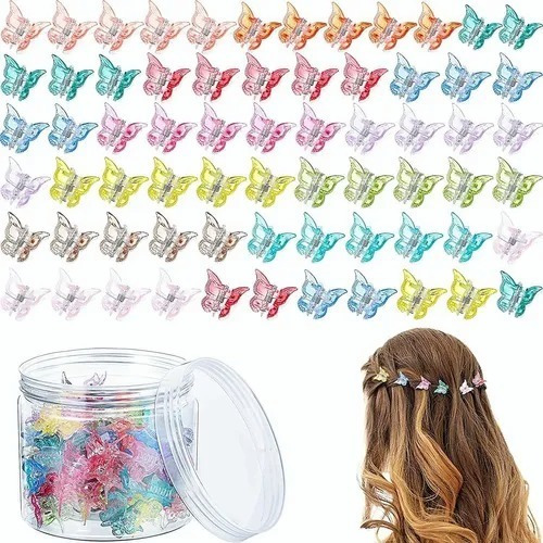 100pcs Pinzas Para Cabello Mariposa Jelly Broches Pasadores