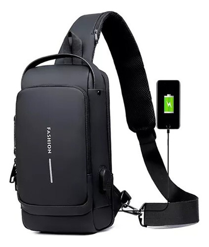 Pechera Morral Hombre Antirrobo Usb Impermeable Premium