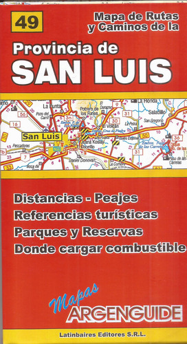 Provincia De San Luis Mapa De Rutas Y Caminos 81 Por 57 Cm