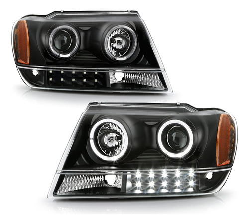 Para Jeep Grand Cherokee Proyector Led Halo Faro Delantero