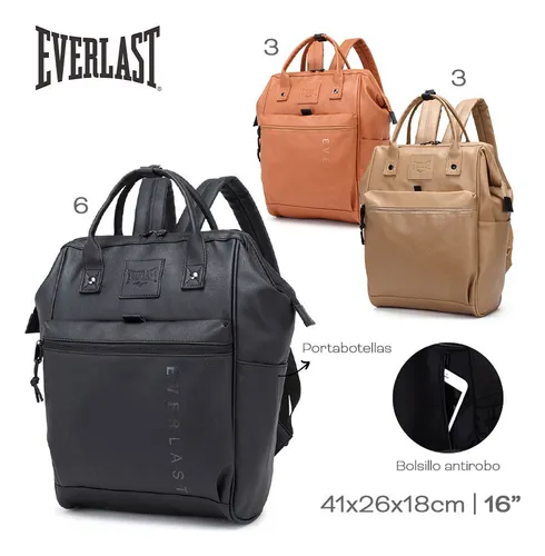 Mochila Everlast Reforzada Anti robo Con Amplio Espacio Color