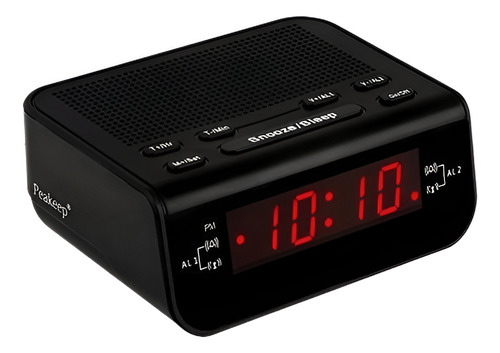 Peakeep Little Digital Fm Radio Reloj Con Doble Alarma, Snoo