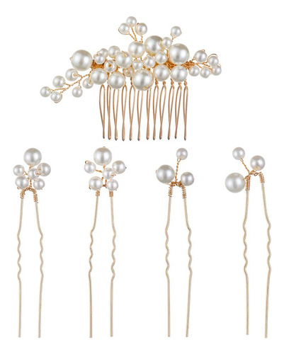 Diadema Nupcial Bride Barrette Pearl Hairpin Hair