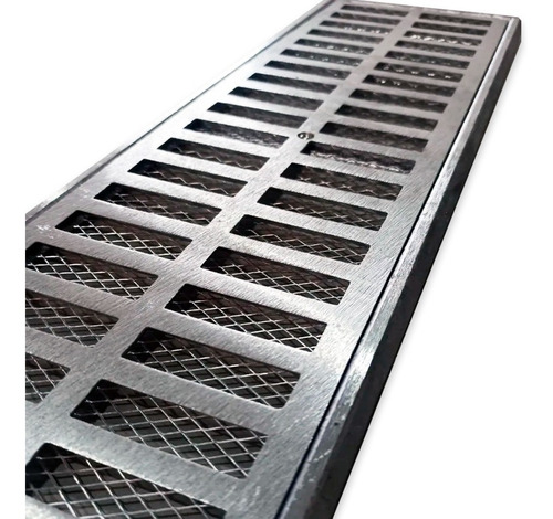 Ralo Linear 15x50 Alumínio + Tela E Parafuso De Fixação