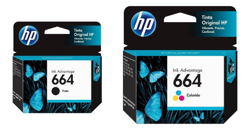 Kit Cartuchos De Tinta Hp 664 Original Negro Y Tricolor