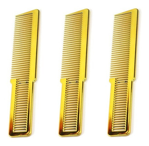 Peine Dorado Simil Wahl Barberia Barber X 3 Unidades