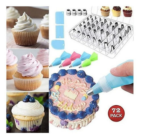 Imagen 2 de 10 de 74 Kit Boquillas Manga Pastelera Pasteles Decoracion