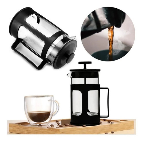 Cafeteira Prensa Francesa Cremeira 350 Ml Express Inox Vidro