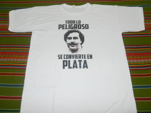 Remera Oferta Talle L Blanco - Frase Pablo Escobar