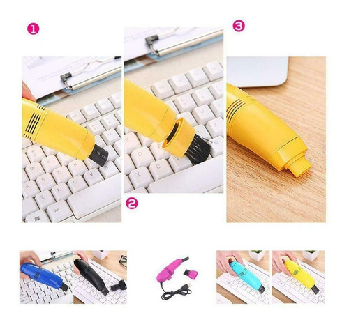 Imagen 6 de 10 de Mini Aspiradora Para Teclado De Pc Limpiador Usb