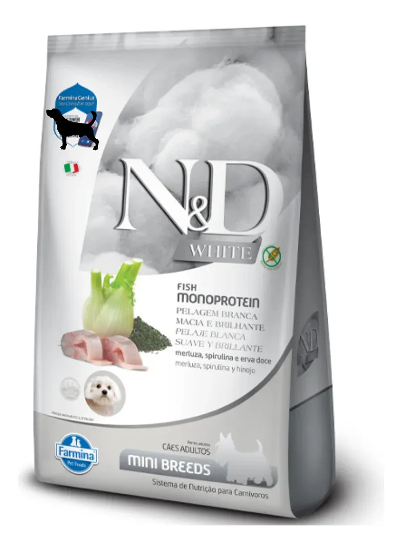 Ração para Cães Farmina N&D White Adulto Mini/pequena Merluza Sem Grãos 2kg