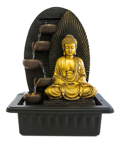 Fuente Buda C/rayos Y Vasijas C/led 40cm
