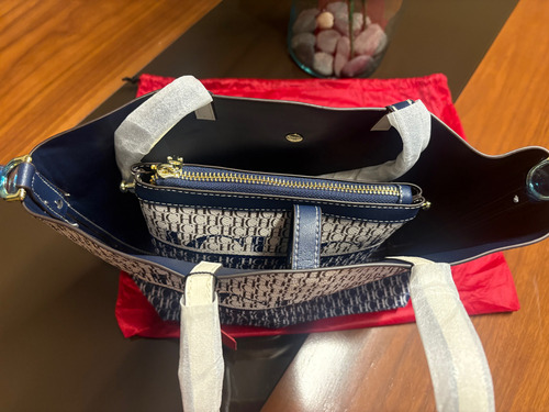 Bolso Ch, Blanco Con Azul Estampado, Nuevo Blanco Con Azul Estampado Níquel Azul