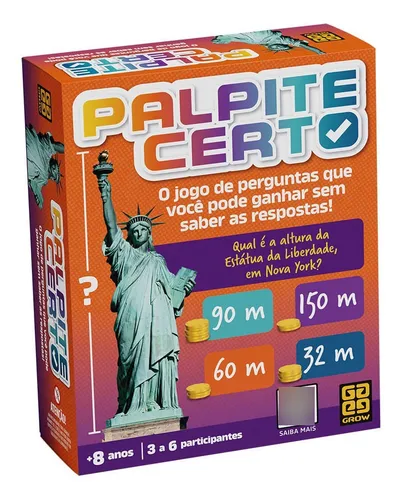 Jogo De Perguntas Palpite Certo - Grow 4358