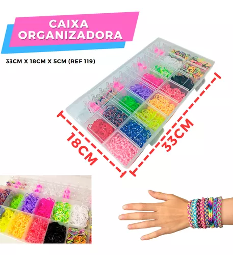 Loom Band Pulseira Elásticos Clips Miçanga Caixa Organizador