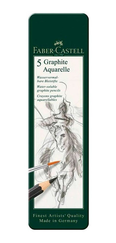 Set 5 Lápices Grafito Acuarelable Faber-castell Aquarelle