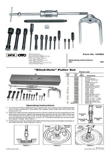 Juego De Extractor Otc (981) Agujeros Ciegos