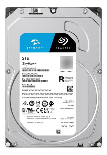 Disco Duro De Videovigilancia Seagate Skyhawk 2 Tb